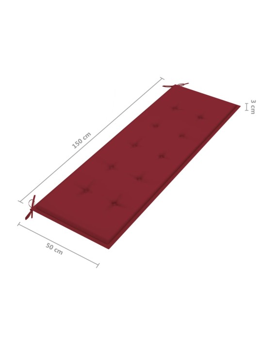 Sodo suoliukas su pagalvėle, 157cm, akacijos medienos masyvas