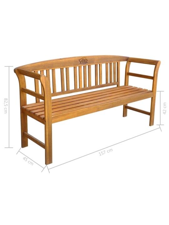 Sodo suoliukas su pagalvėle, 157cm, akacijos medienos masyvas