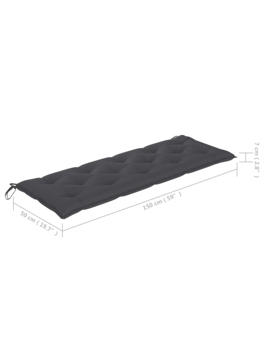 Sodo suoliukas su pagalvėle, 157cm, akacijos medienos masyvas