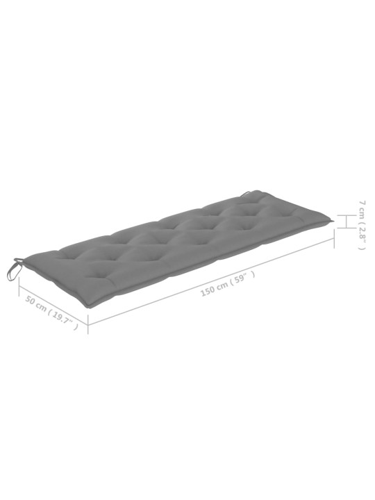 Sodo suoliukas su pagalvėle, 157cm, akacijos medienos masyvas
