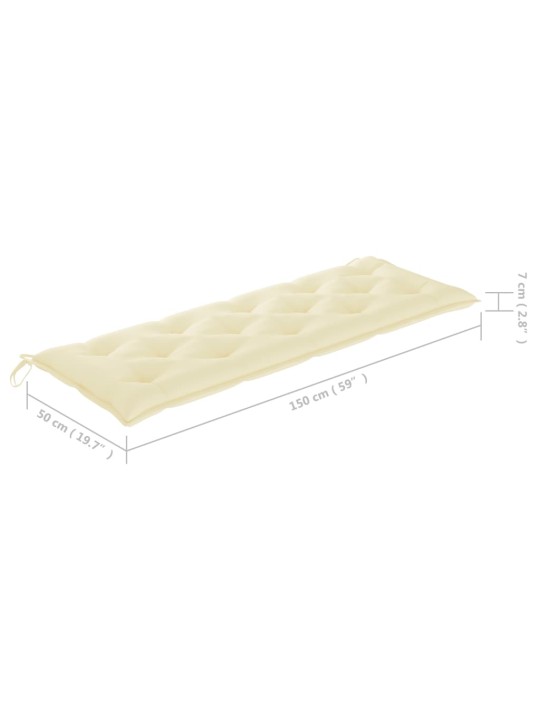 Sodo suoliukas su pagalvėle, 157cm, akacijos medienos masyvas