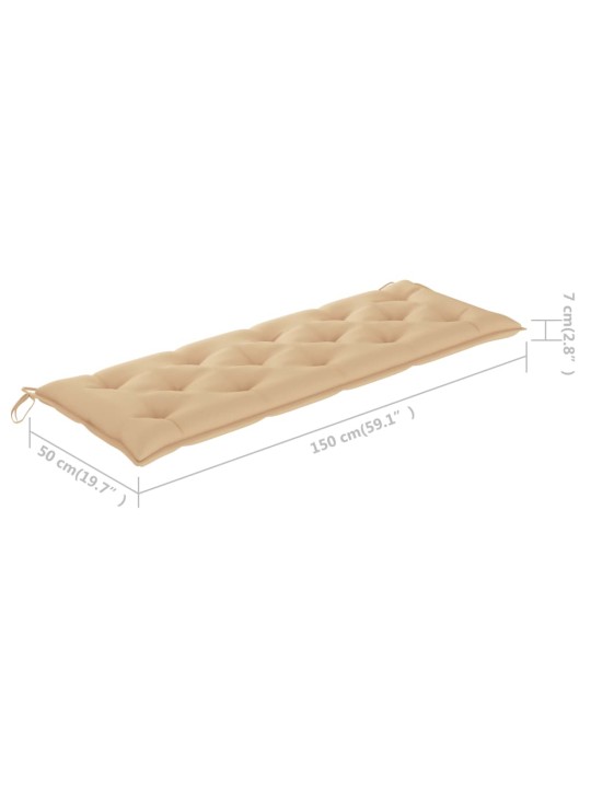 Sodo suoliukas su pagalvėle, 157cm, akacijos medienos masyvas