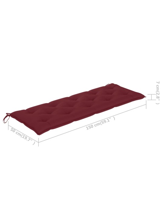 Sodo suoliukas su pagalvėle, 157cm, akacijos medienos masyvas