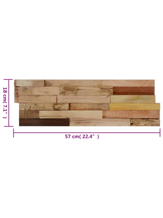 Sienos apdailos plokštės, 10vnt., perdirbtas tikmedis, 1,03m²