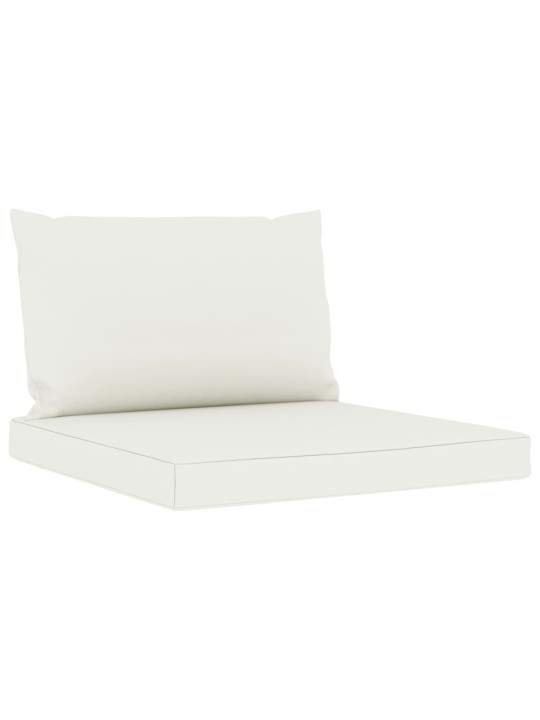 Keturvietė sodo sofa su kreminės spalvos pagalvėlėmis