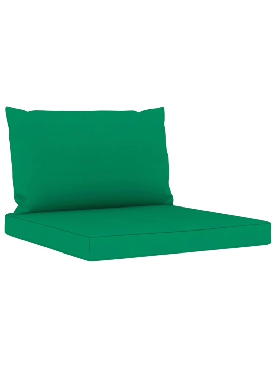 Keturvietė sodo sofa su žalios spalvos pagalvėlėmis