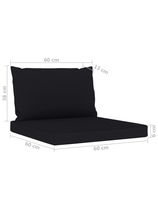 Keturvietė sodo sofa su juodos spalvos pagalvėlėmis
