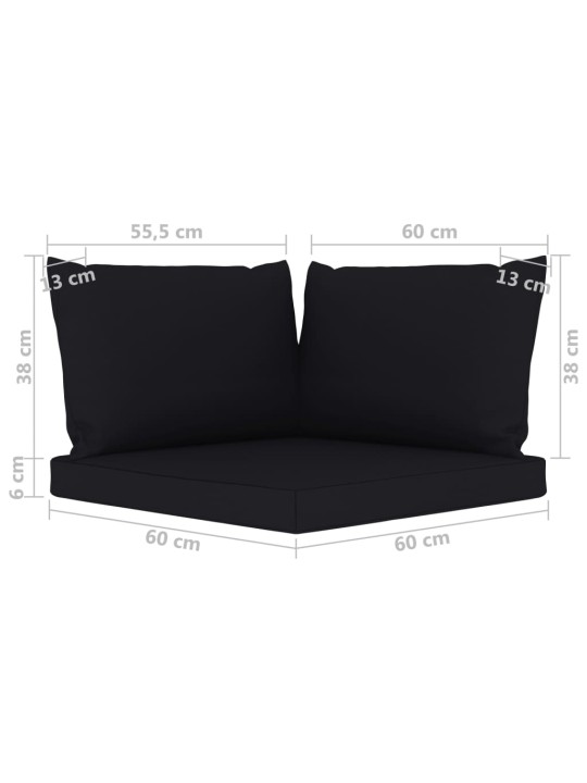 Keturvietė sodo sofa su juodos spalvos pagalvėlėmis