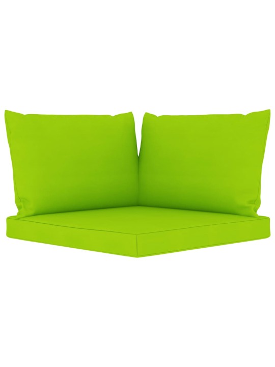 Keturvietė sodo sofa su šviesiai žalios spalvos pagalvėlėmis