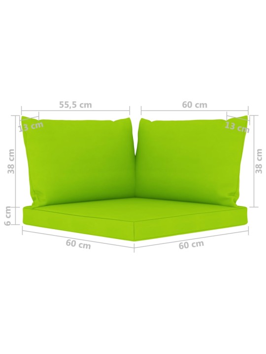 Keturvietė sodo sofa su šviesiai žalios spalvos pagalvėlėmis