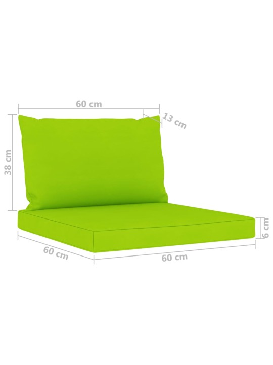 Keturvietė sodo sofa su šviesiai žalios spalvos pagalvėlėmis