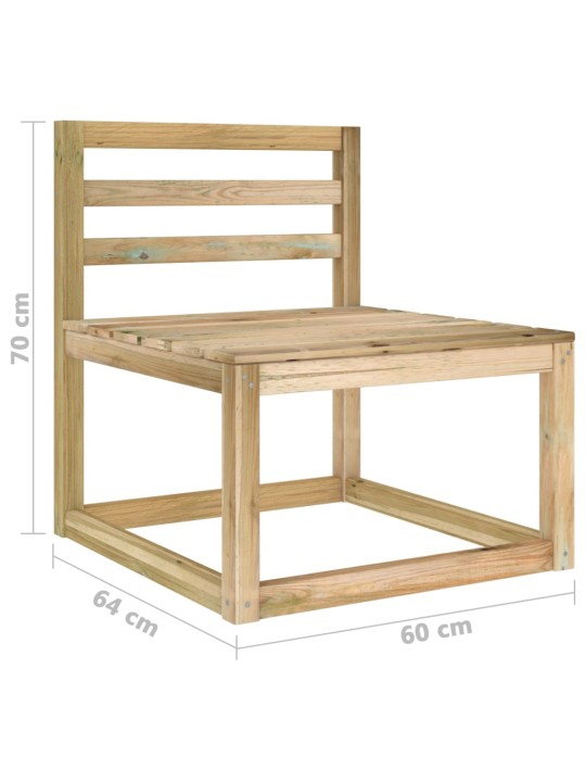 Keturvietė sodo sofa, žaliai impregnuota pušis