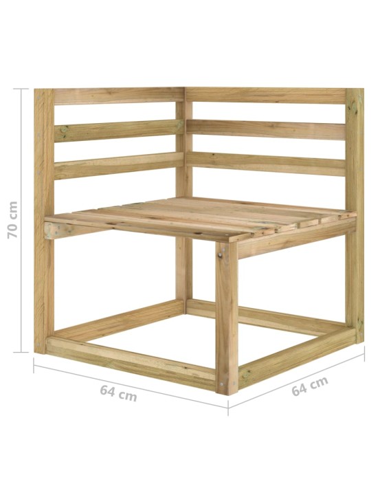 Keturvietė sodo sofa, žaliai impregnuota pušis