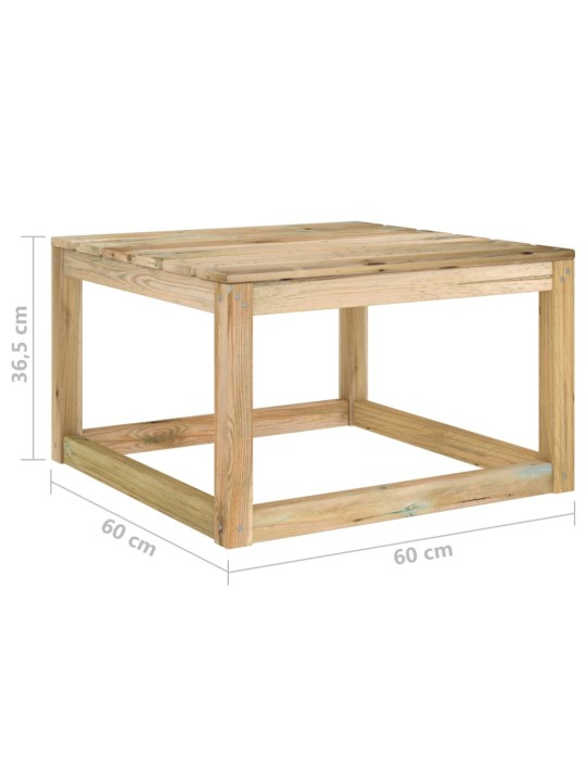 Sodo stalai iš palečių, 2vnt., 60x60x36,5cm, impregnuota pušis