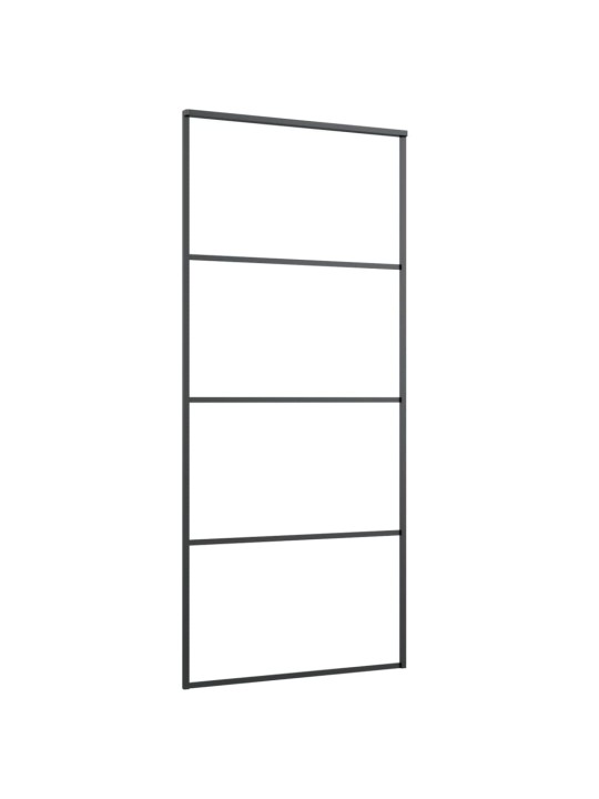 Stumdomos durys, juodos, 90x205cm, aliuminis ir ESG stiklas