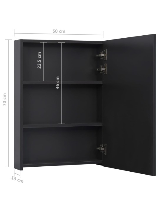 Veidrodinė vonios spintelė su LED apšvietimu, 50x13x70cm
