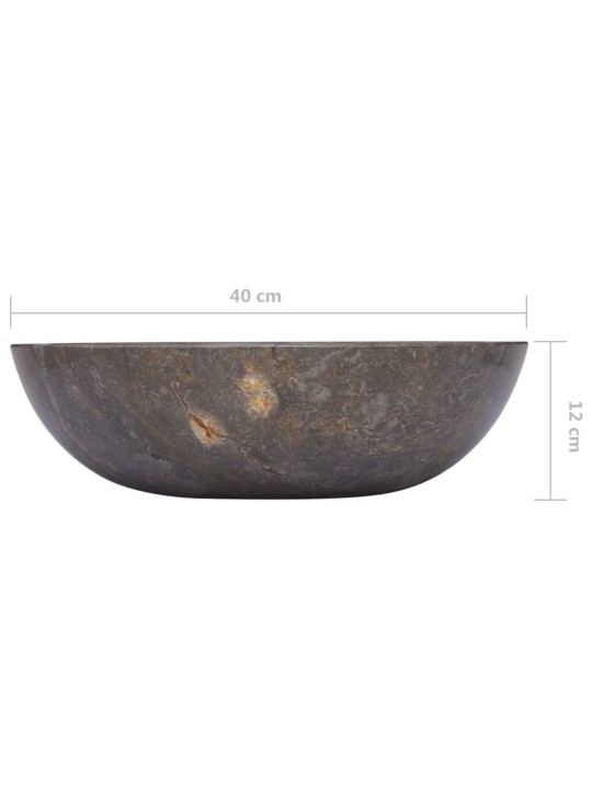 Praustuvas, pilkos spalvos, skersmuo 40x12cm, marmuras