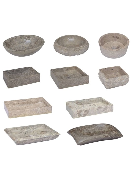 Praustuvas, pilkos spalvos, skersmuo 40x12cm, marmuras