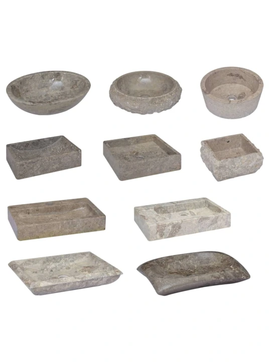 Praustuvas, pilkos spalvos, 53x40x15cm, marmuras