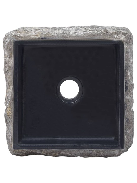 Praustuvas, juodos spalvos, 30x30x13cm, marmuras