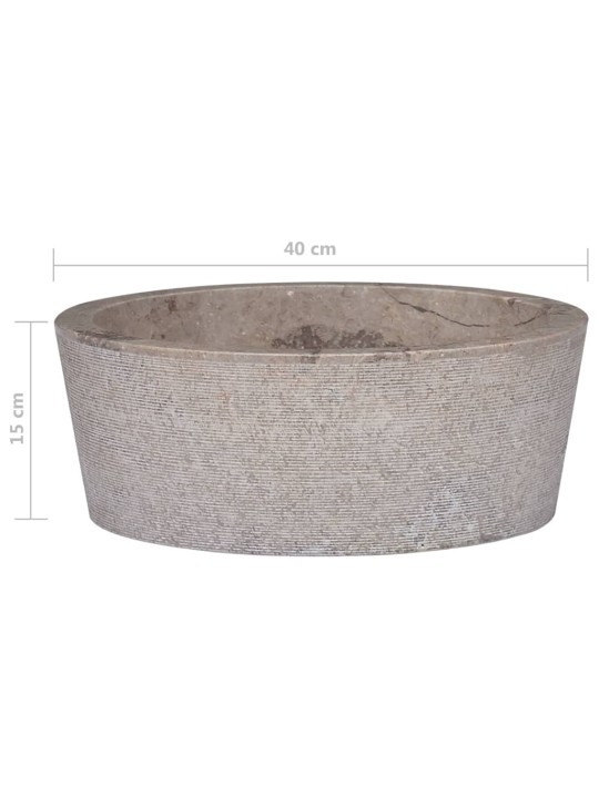 Praustuvas, pilkos spalvos, skersmuo 40x15cm, marmuras