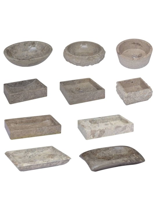 Praustuvas, pilkos spalvos, skersmuo 40x15cm, marmuras