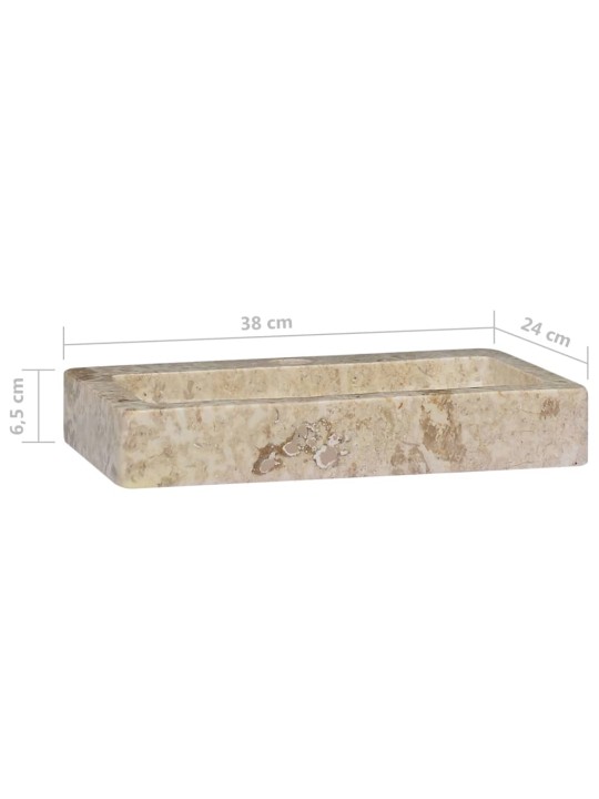 Sieninis praustuvas, kreminis, 38x24x6,5cm, marmuras