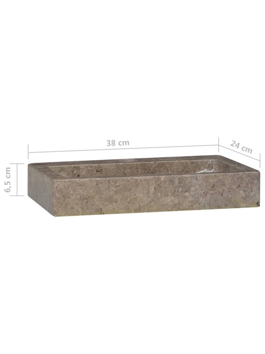 Sieninis praustuvas, pilkas, 38x24x6,5cm, marmuras