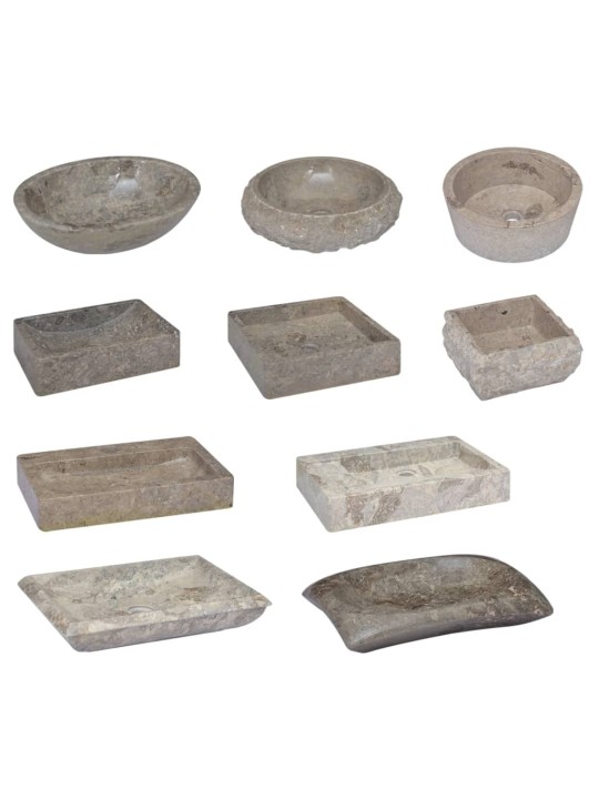 Sieninis praustuvas, pilkas, 38x24x6,5cm, marmuras