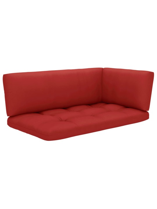 Dvivietė sofa iš palečių su pagalvėlėmis, impregnuota pušis