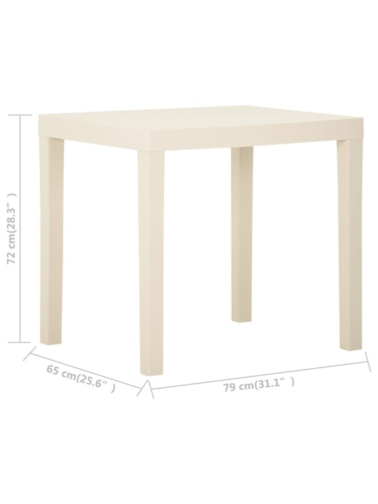 Sodo stalas, baltos spalvos, 79x65x72cm, plastikas
