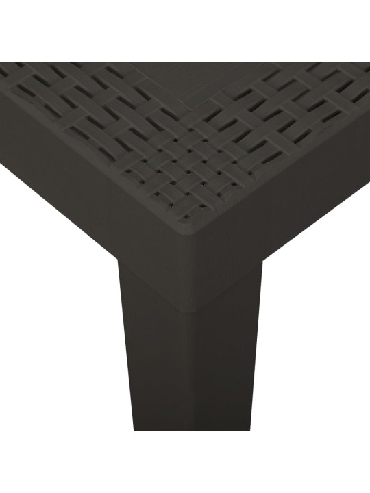 Sodo stalas, antracito spalvos, 79x65x72cm, plastikas