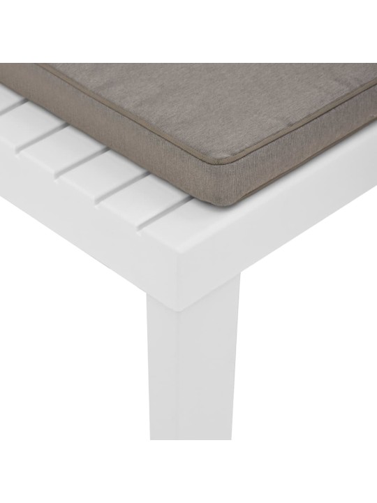 Sodo poilsio kėdė su pagalvėle, baltos spalvos, plastikas