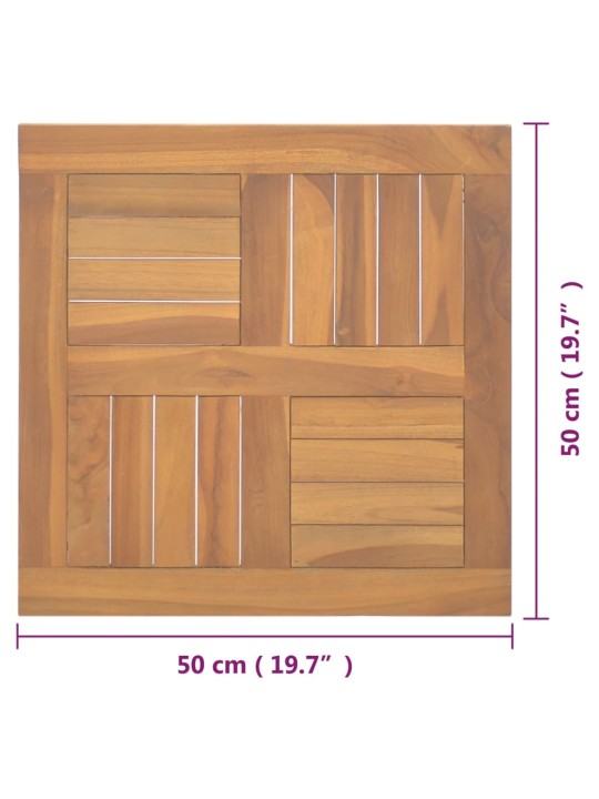 Stalviršis, 50x50x2,5cm, tikmedžio masyvas, kvadratinis