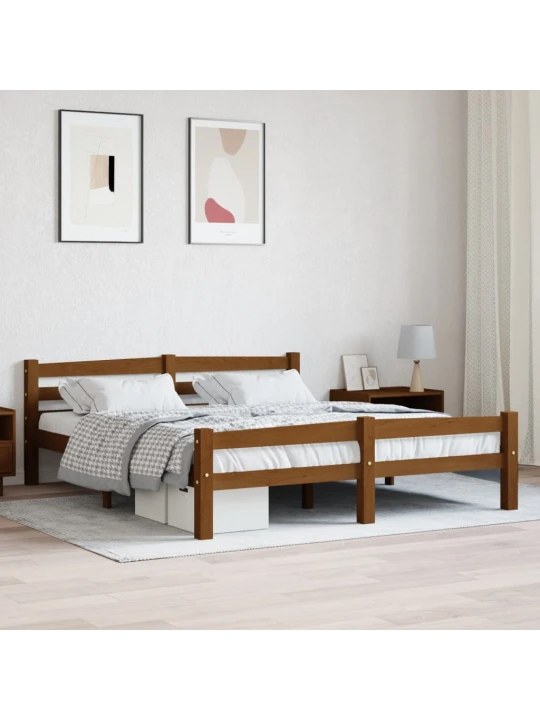 Lovos rėmas, medaus rudos spalvos, 160x200cm, pušies masyvas