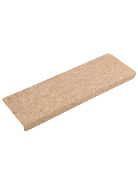 Laiptų kilimėliai, 5vnt., rudi, 65x21x4cm, perforuoti adatomis