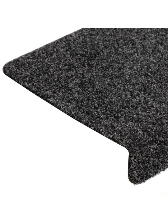 Laiptų kilimėliai, 10vnt., pilki 65x21x4cm, perforuoti adatomis