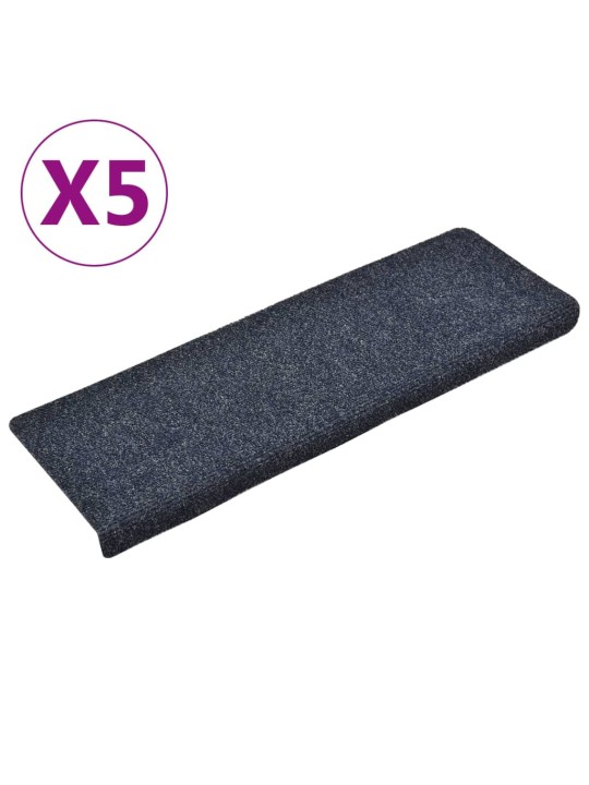 Laiptų kilimėliai, 5vnt., antracito 65x21x4cm perforuoti adatom