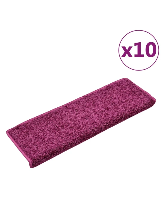 Laiptų kilimėliai, 10vnt., violetinės spalvos, 65x21x4cm