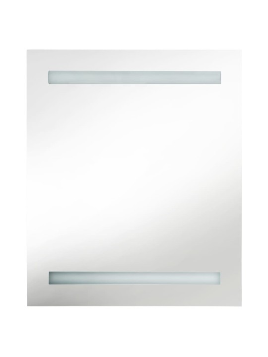 Veidrodinė vonios spintelė su LED apšvietimu, pilka, 50x14x60cm