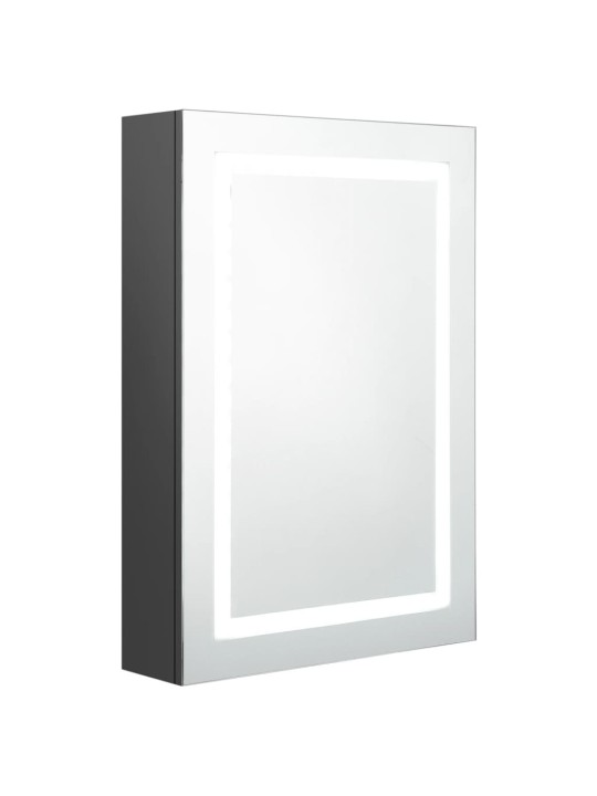 Veidrodinė vonios spintelė su LED apšvietimu, pilka, 50x13x70cm