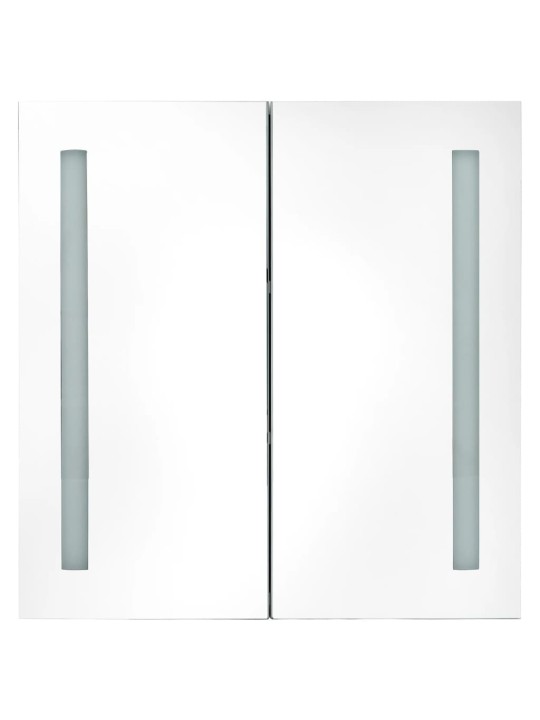 Veidrodinė vonios spintelė su LED apšvietimu, juoda, 62x14x60cm