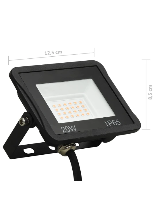 LED prožektorius, šiltos baltos spalvos, 20W