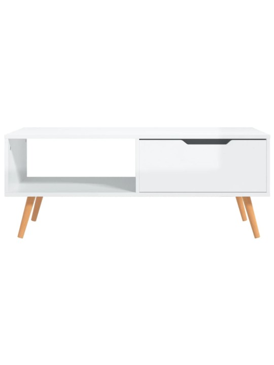 Kavos staliukas, baltos spalvos, 100x49,5x43cm, MDP, blizgus