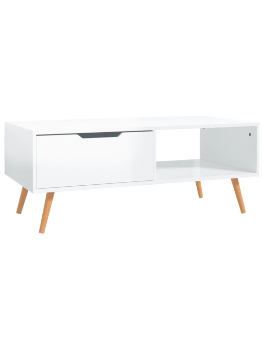 Kavos staliukas, baltos spalvos, 100x49,5x43cm, MDP, blizgus
