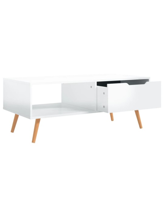 Kavos staliukas, baltos spalvos, 100x49,5x43cm, MDP, blizgus