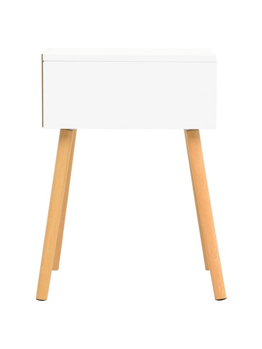 Naktinės spintelės, 2vnt., baltos ir ąžuolo, 40x40x56cm, MDP