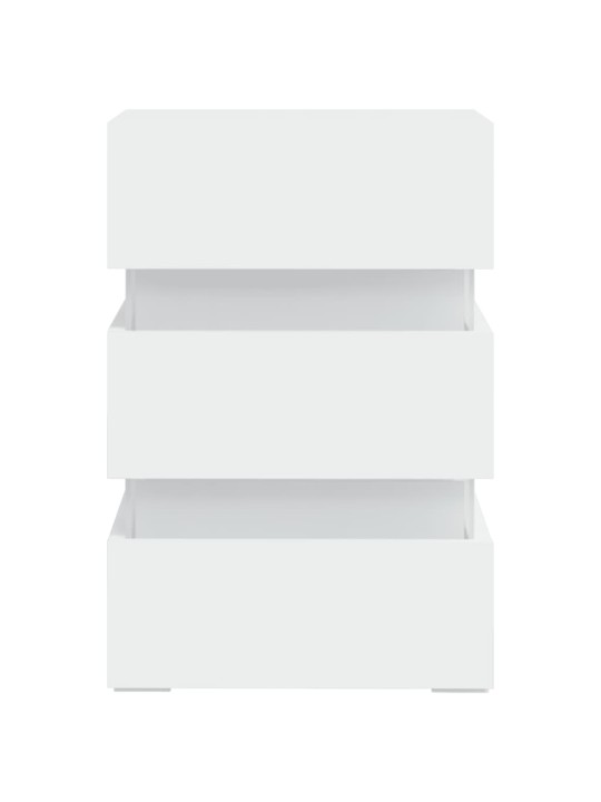 Naktinė spintelė su LED apšvietimu, balta, 45x35x67cm, mediena