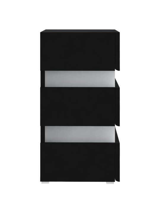 Naktinė spintelė su LED apšvietimu, juoda, 45x35x67cm, mediena
