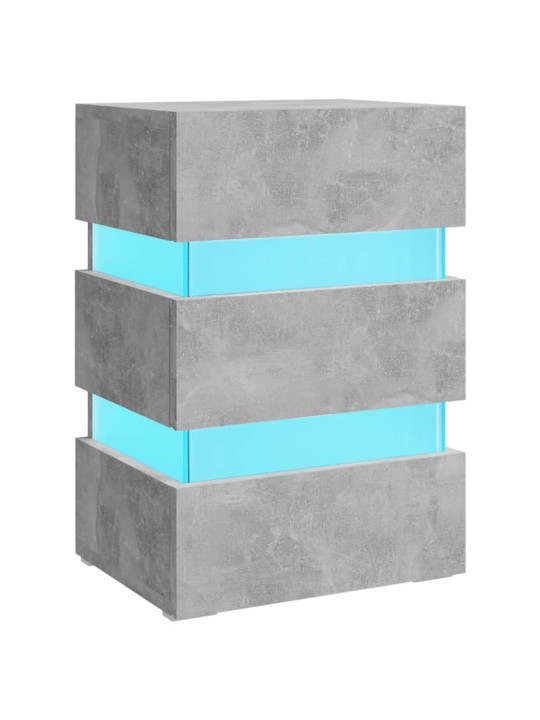 Naktinė spintelė su LED apšvietimu, pilka, 45x35x67cm, mediena